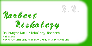 norbert miskolczy business card